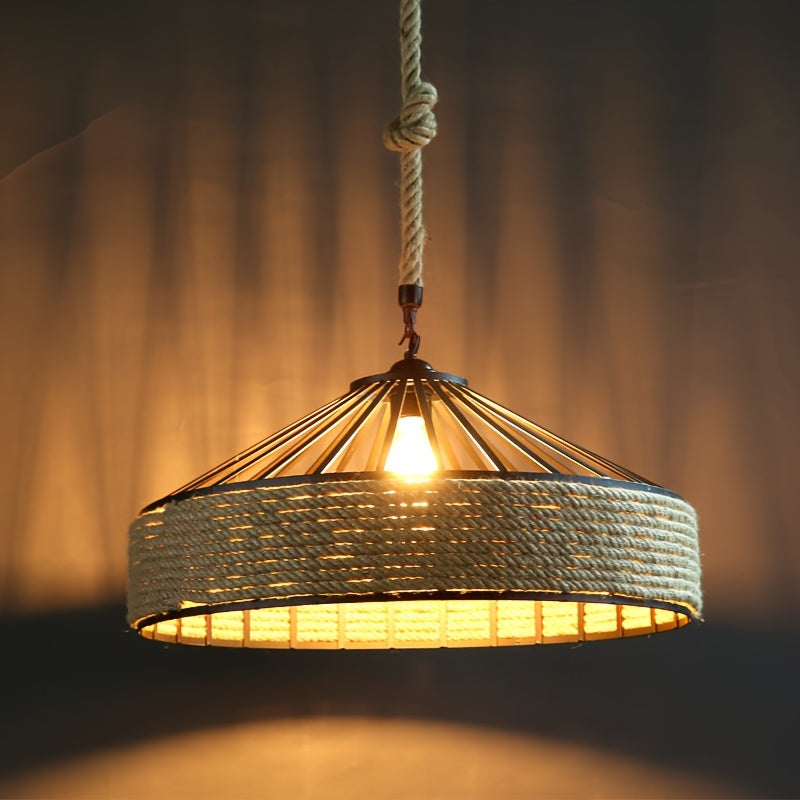 Rustic Hemp Rope Pendant Light
