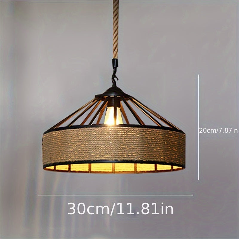 Rustic Hemp Rope Pendant Light