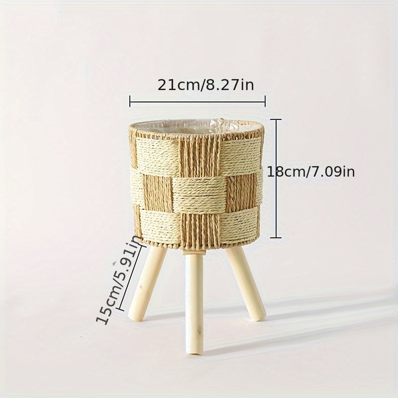 Bohemian Bamboo Woven Flower Stand