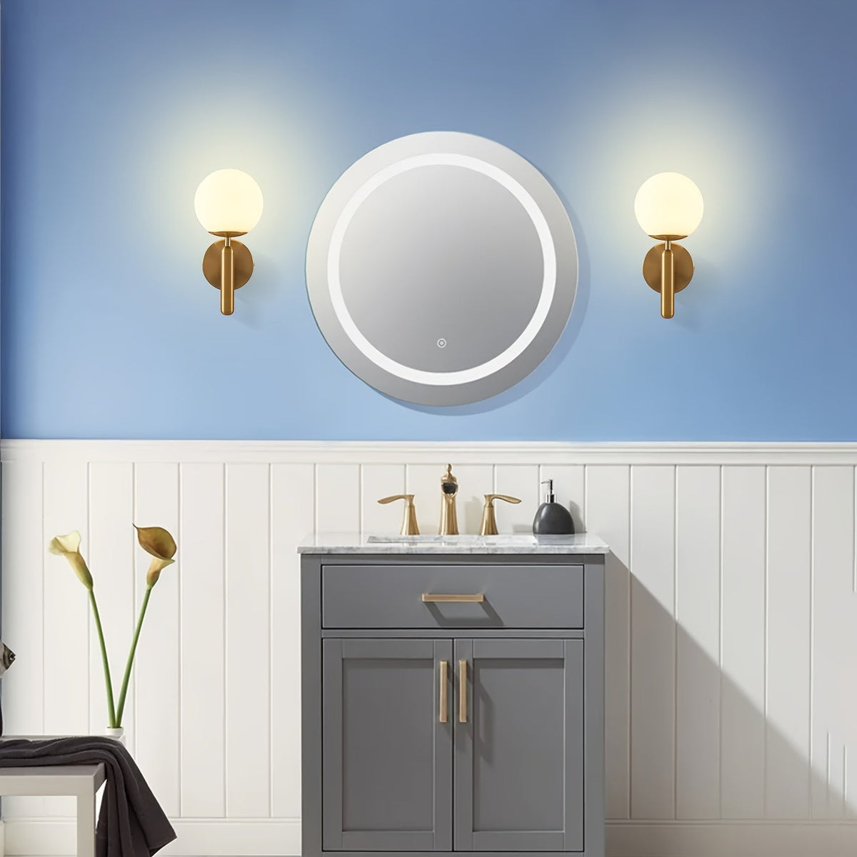 Modern Glass Globe Wall Sconce