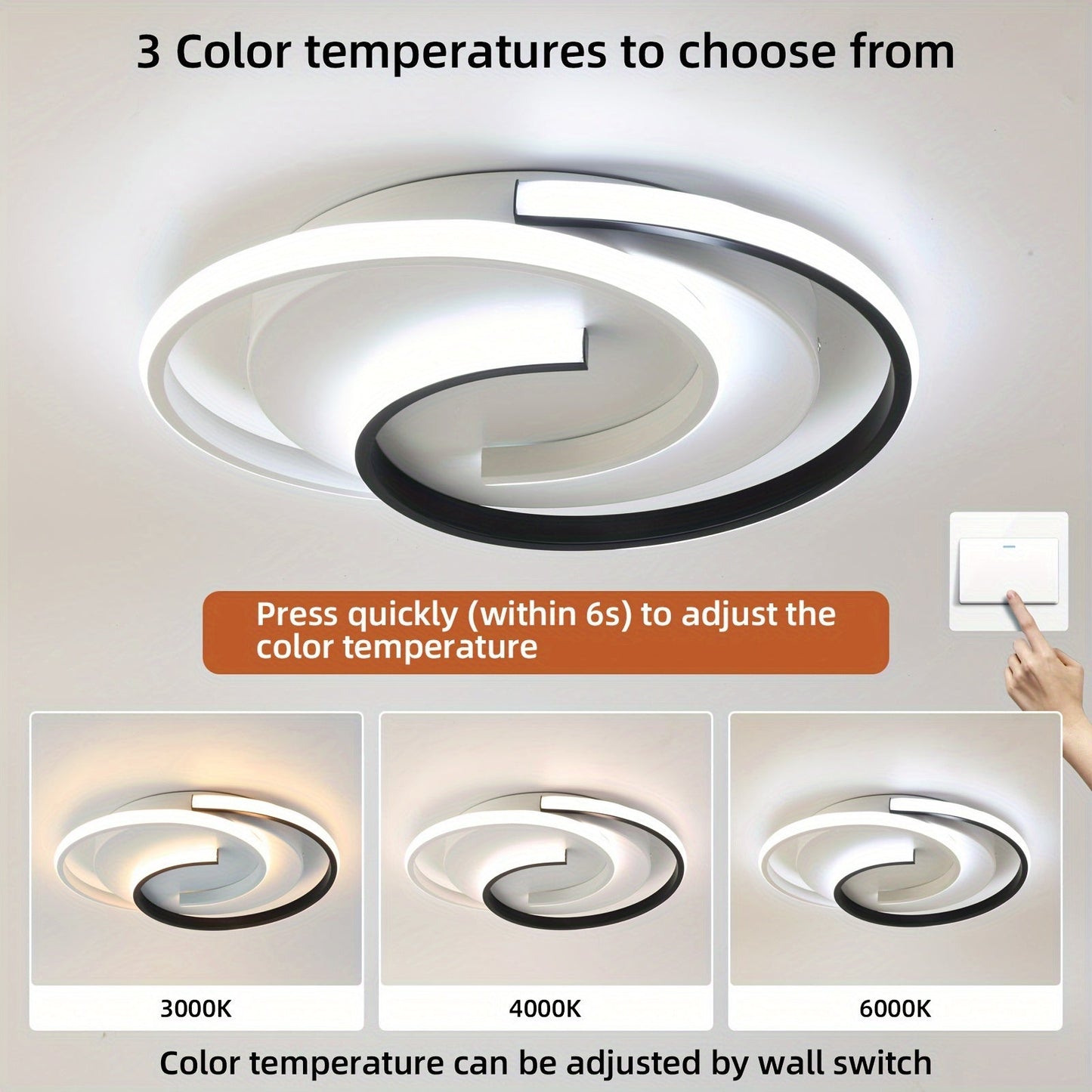 Modern Spiral LED Ceiling Light