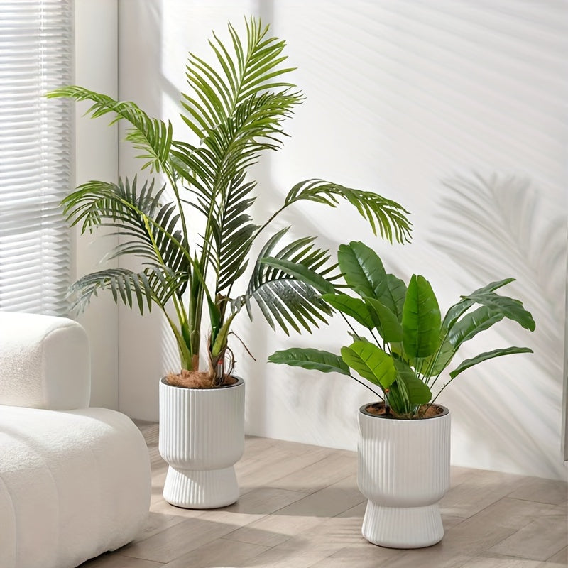 White Self-Watering Flower Pot