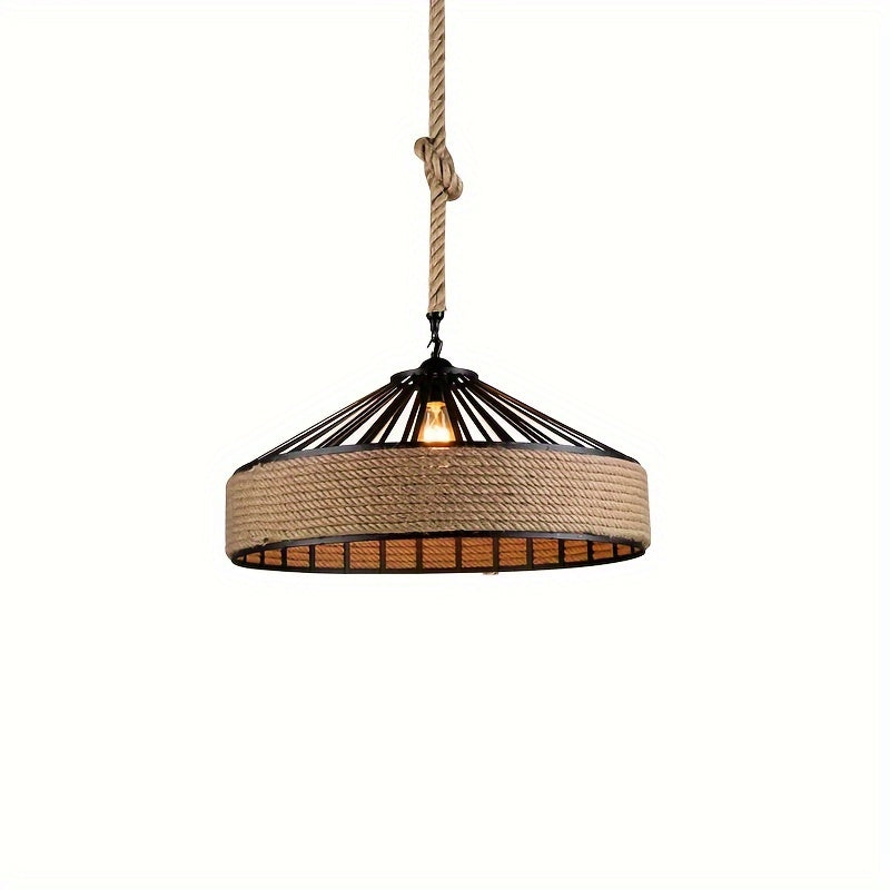 Rustic Hemp Rope Pendant Light