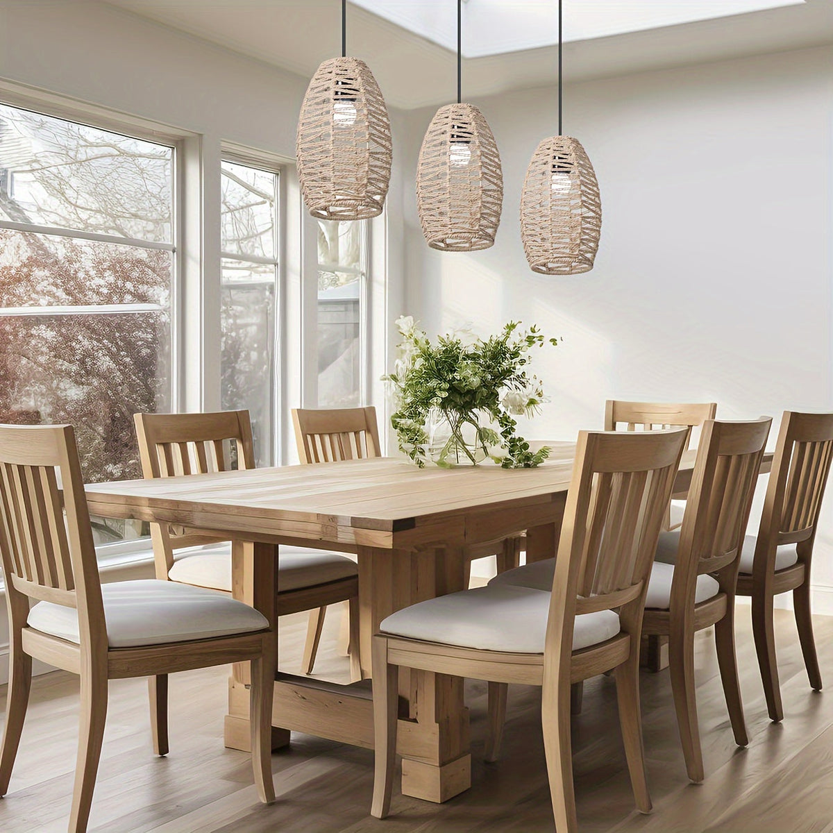 Modern Handwoven Rope Pendant Shade