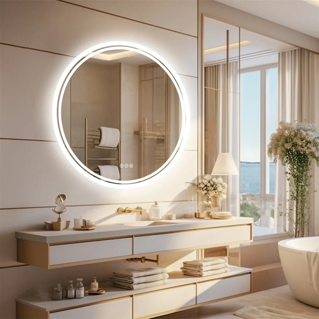 LuvoRound Round LED Bathroom Mirror