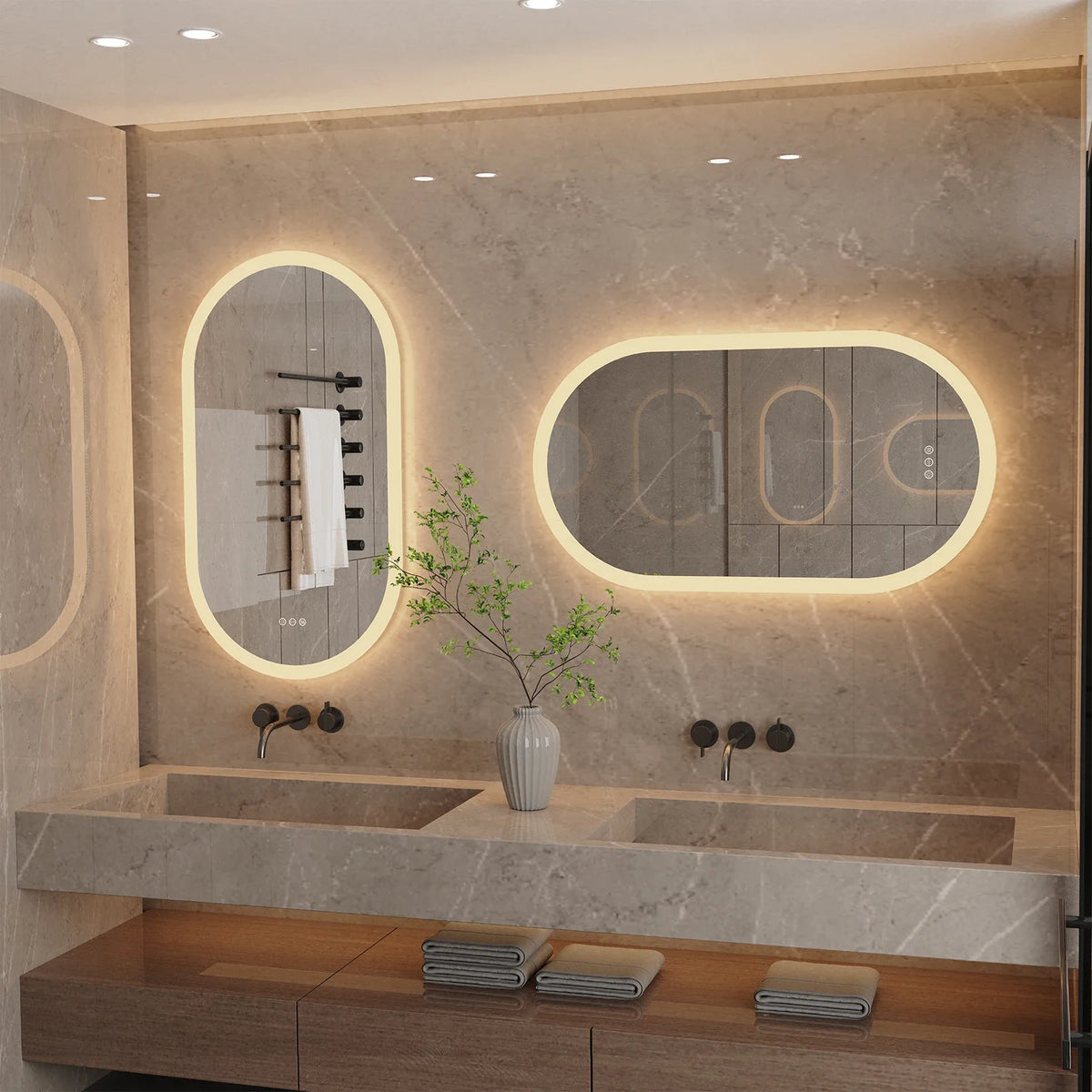 LumoOval Oval LED Bathroom Mirror