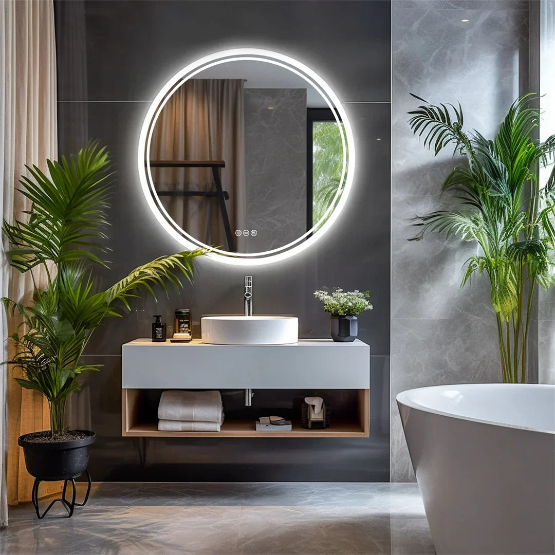 LuvoRound Round LED Bathroom Mirror