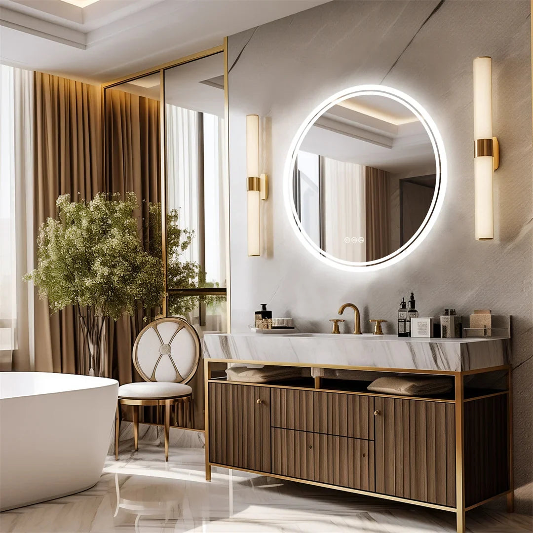 LuvoRound Round LED Bathroom Mirror