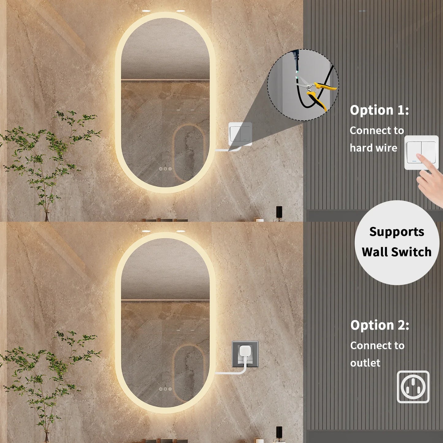 LumoOval Oval LED Bathroom Mirror