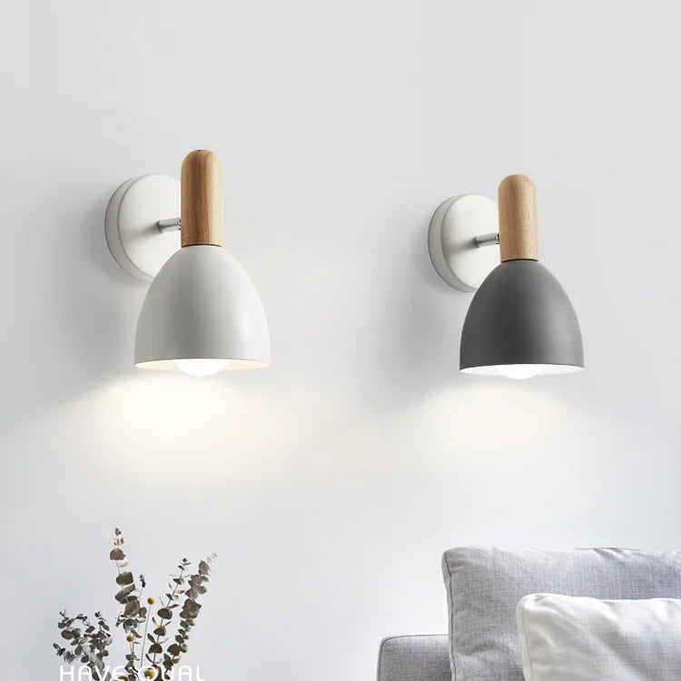 Nordic Wooden Wall Lamp