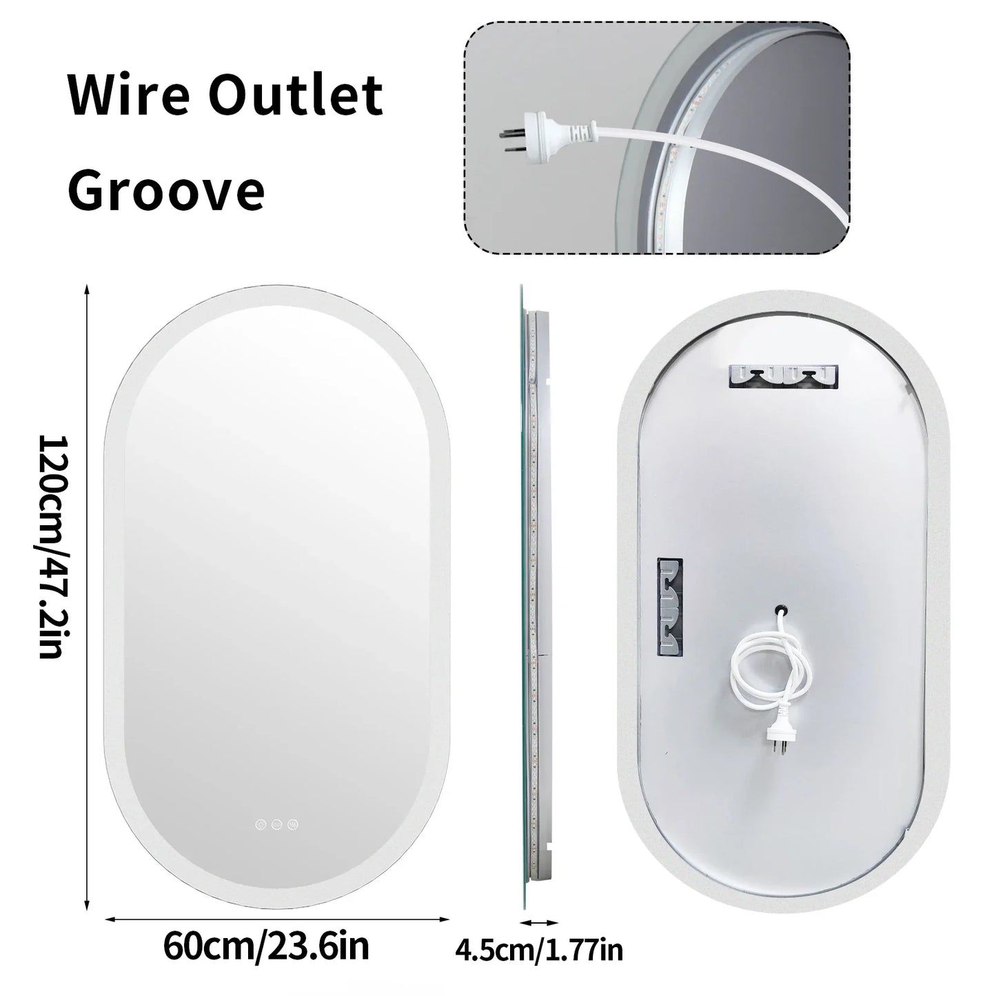 LumoOval Oval LED Bathroom Mirror