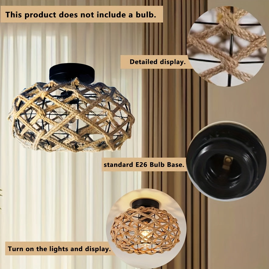 Bohemian Hemp Rope Ceiling Light