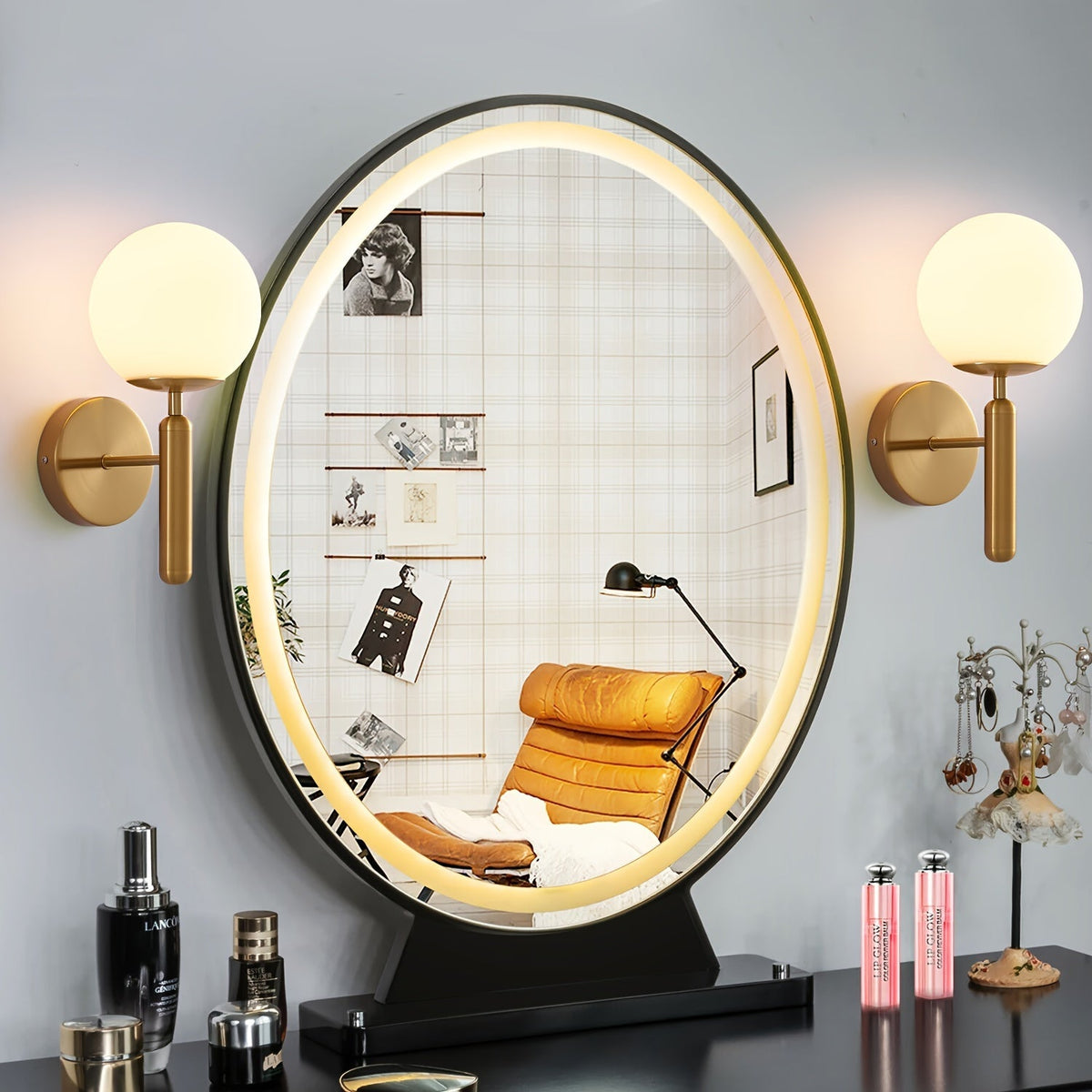 Modern Glass Globe Wall Sconce