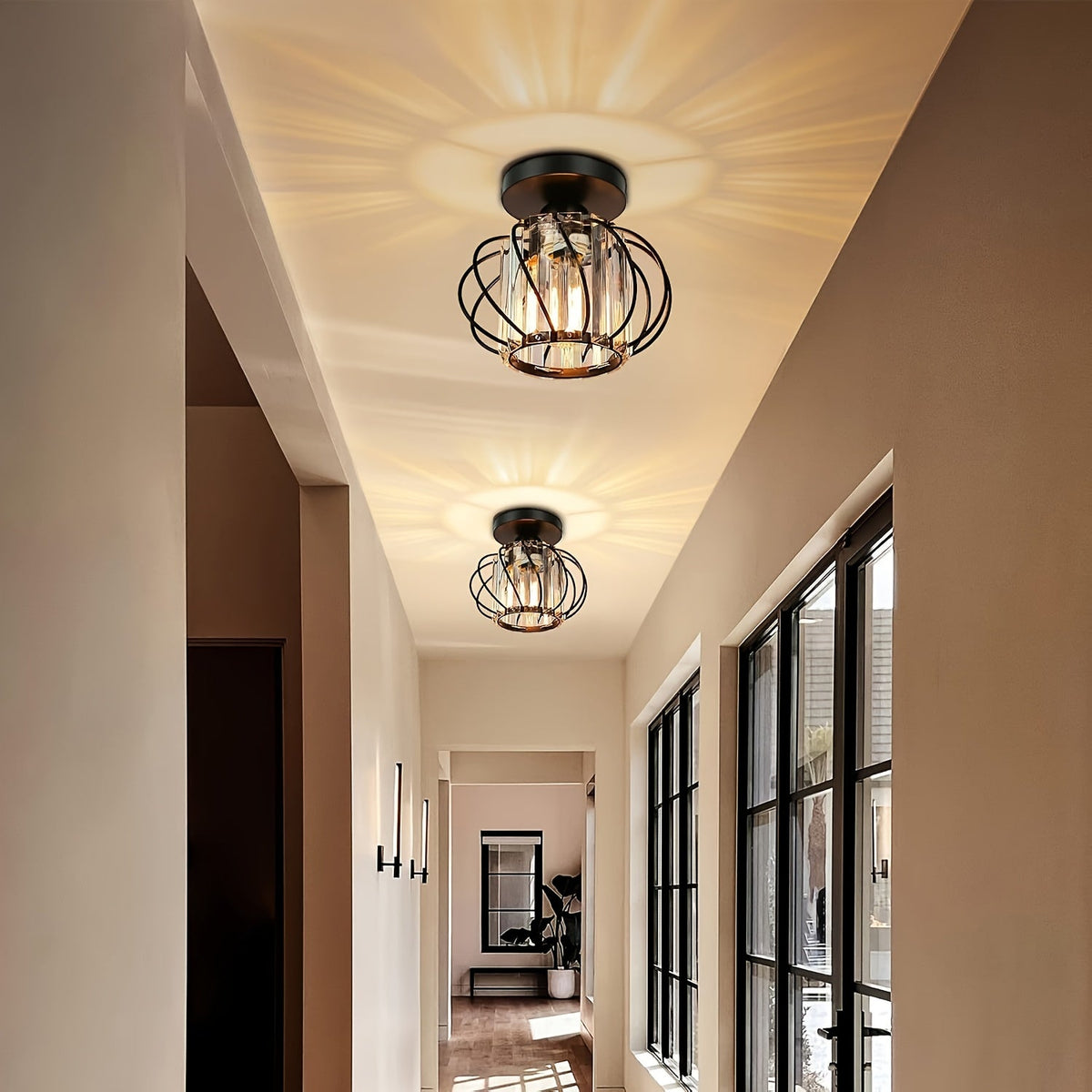 Modern Industrial Cage Ceiling Light