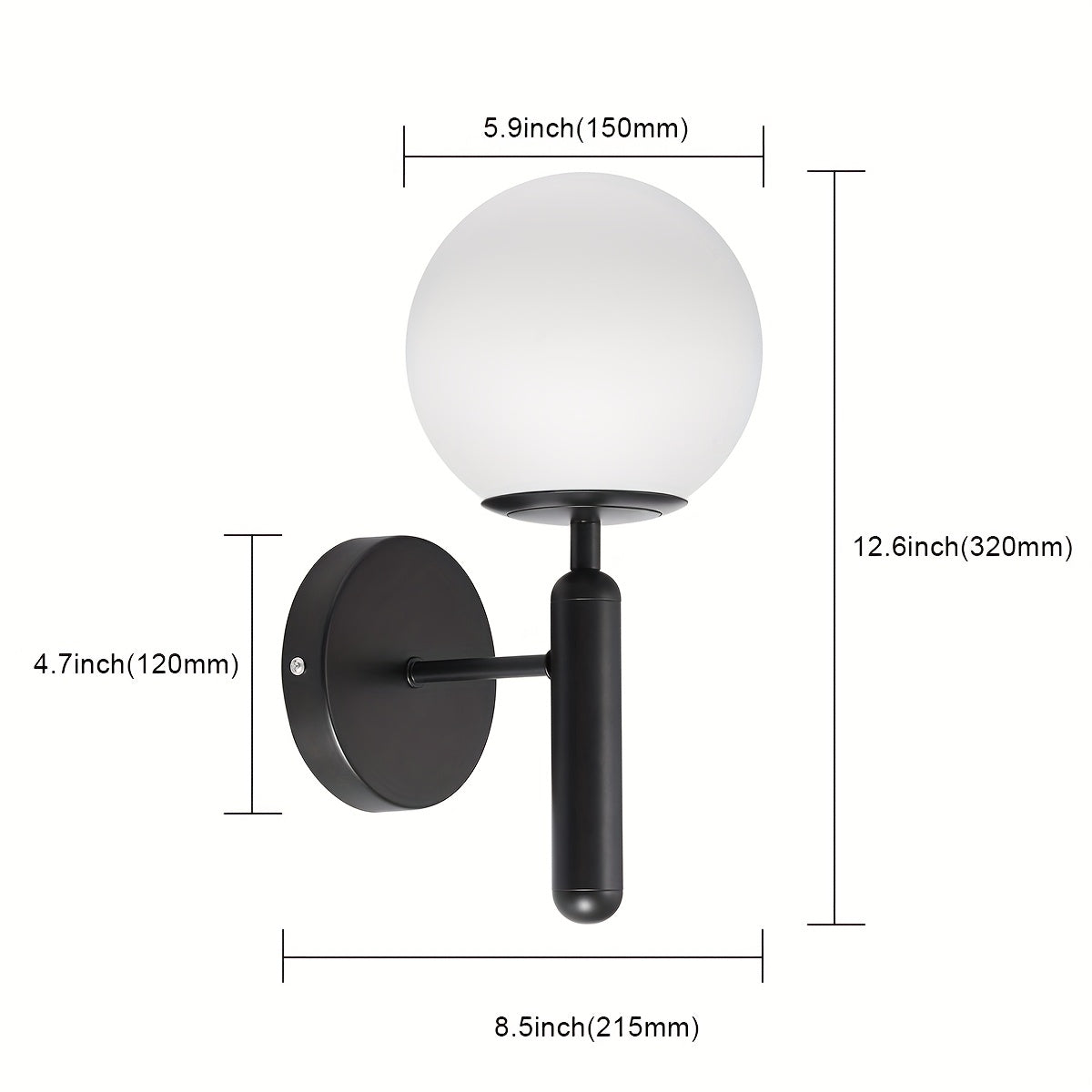 Modern Glass Globe Wall Sconce