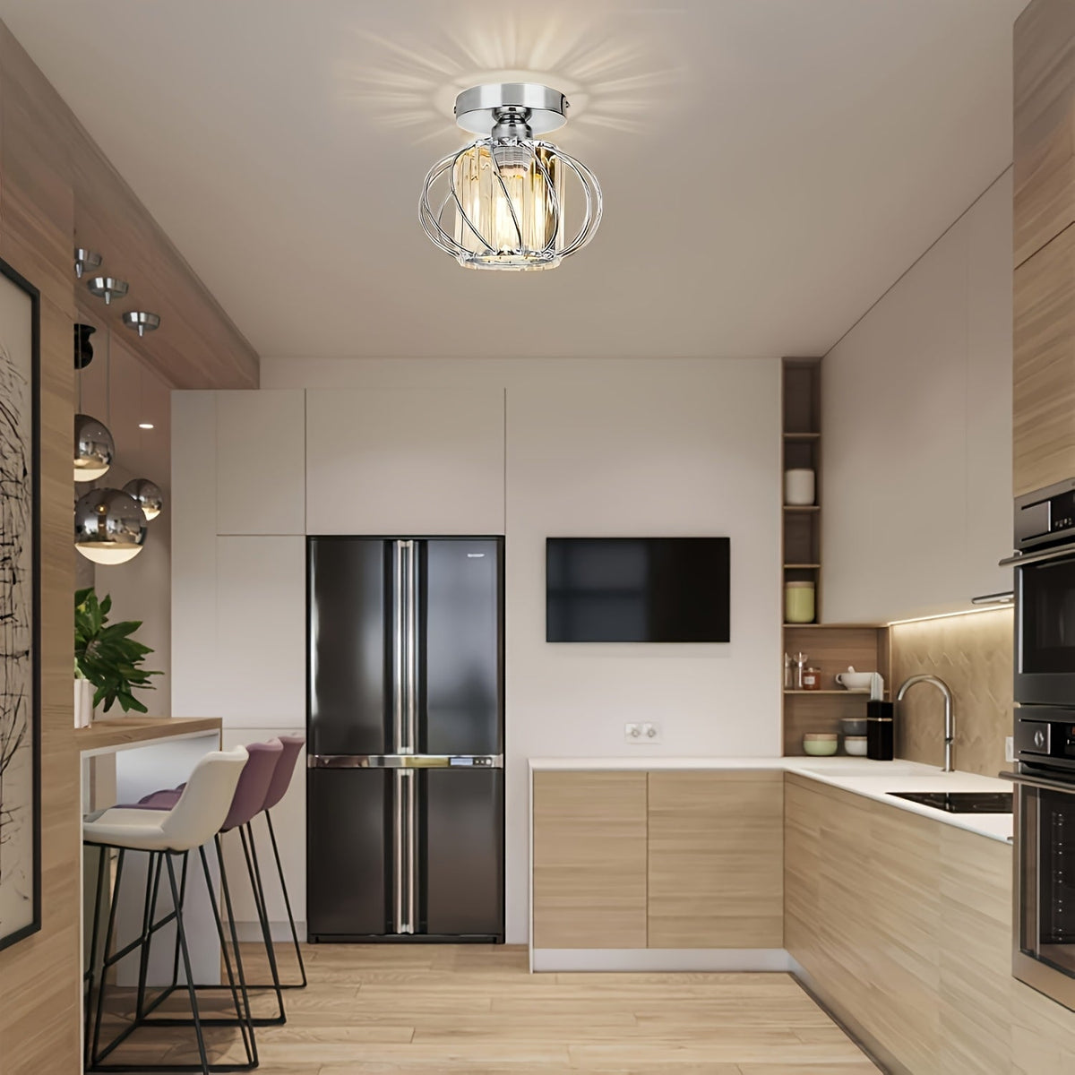 Modern Industrial Cage Ceiling Light