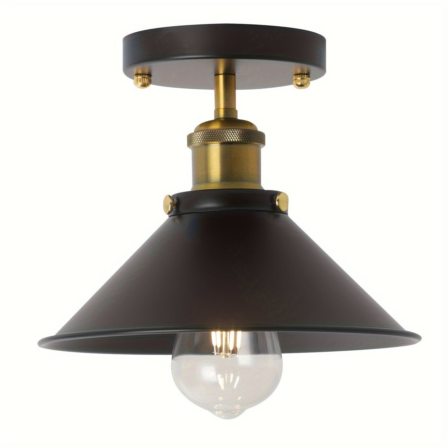Industrial Black Semi Flush Mount Ceiling Light