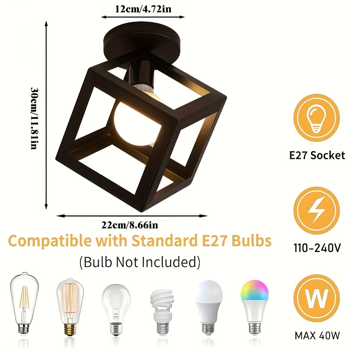 Geometric Cube Ceiling Light