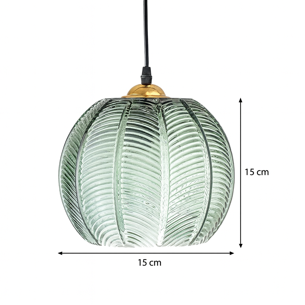 Pumpkin Ribbed Glass Pendant Lamp